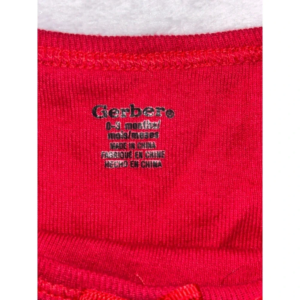 Gerber Romper Tulle Tutu Skirt Baby Girls 0-3 Month Red‎ First Christmas Ruffle
